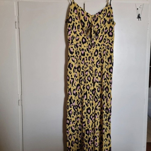 River Island leopard print jumpsuit size 42 like new