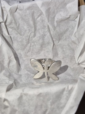 Steel butterfly ring size 58