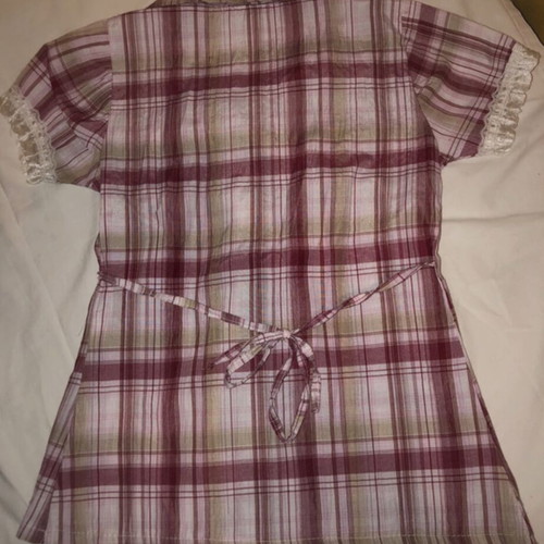 Plaid blouse without buttons for girls 10 years old