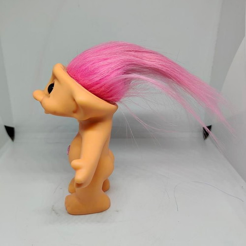 Collectible Efxoulis Troll Doll with Pink Hair and Crystal like new