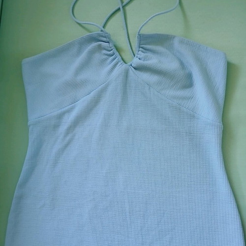 Mango crisscross strap dress blue like new, size large