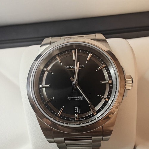 Longines Conquest 38mm black wristwatch