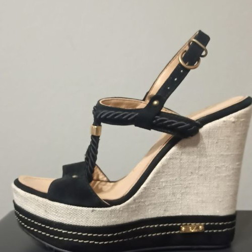 Gianna Kazakou women's platforms used, black, size 37