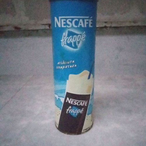 Vintage collectible Nes coffee aluminum tin used, 1990s