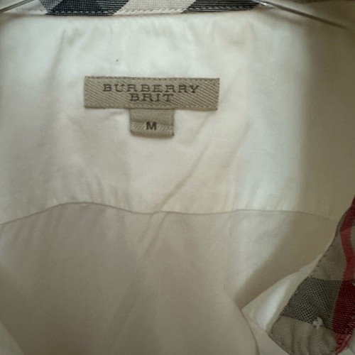 Burberry Brit check collar white slim line shirt size M used