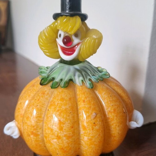 Murano pumpkin clown like new