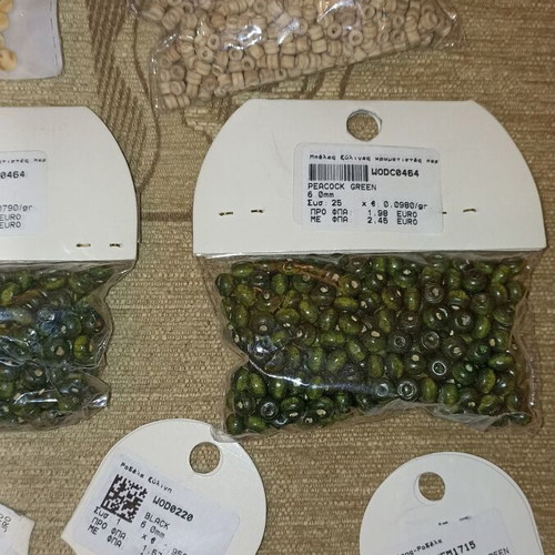 Craft supplies new, pack with wooden beads, hematite and nephrite