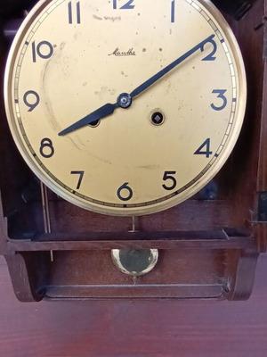 Vintage Mawthe wall clock used with German mechanism and double chime