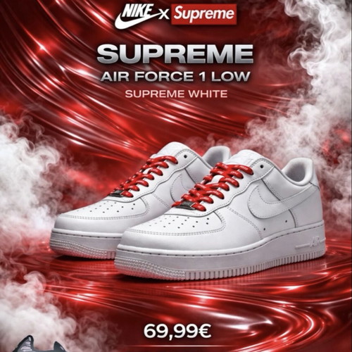 Nike Air Force 1 Low 2021 Supreme White sneakers