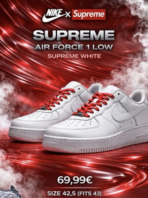 Nike Air Force 1 Low 2021 Supreme White sneakers
