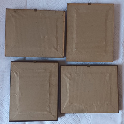 Paintings by Ioanni Darmis used, set of 4 with solid wood frames