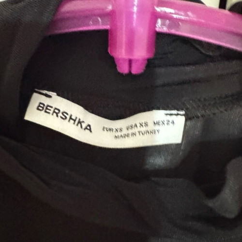 Bershka transparent crop top like new with mock neck black XS