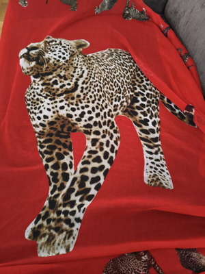 Red pareo with leopard print like new