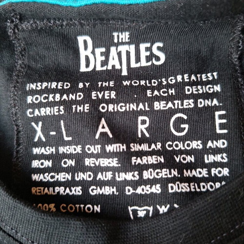 The Beatles T-shirt new, size XL, black