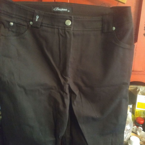 Women's pants new, winter cotton with lycra, size 50, dark purple