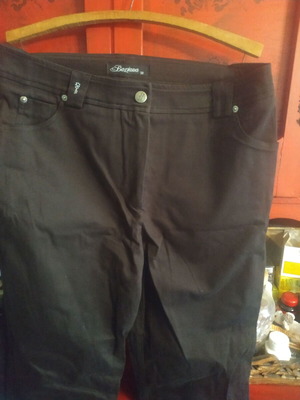 Women's pants new, winter cotton with lycra, size 50, dark purple