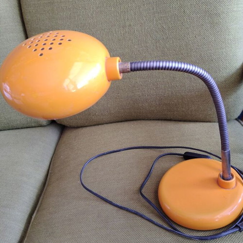 Vintage office lamp used with adjustable arm, croc color