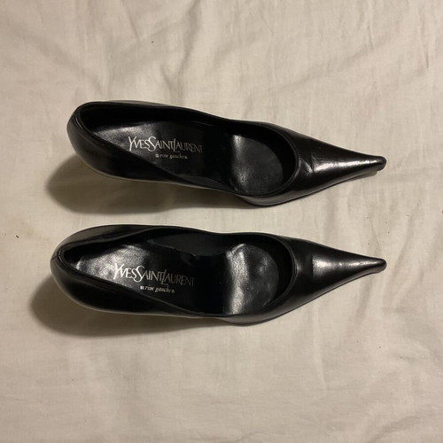 YSL black leather pumps used size 36.5