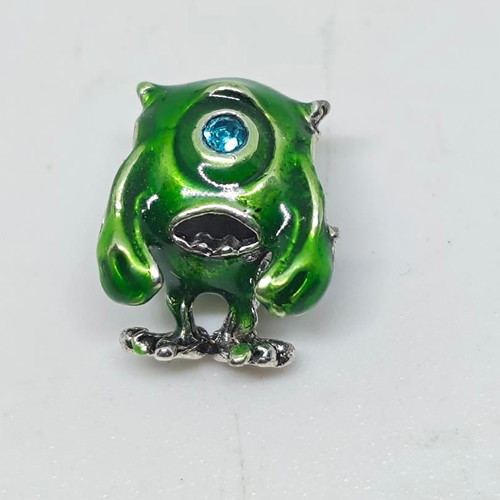Monsters Inc Mike Wazowski Silver Charm 925 like new