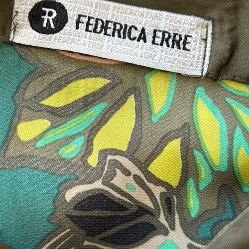 Frederica Erre floral satin shirt size S like new