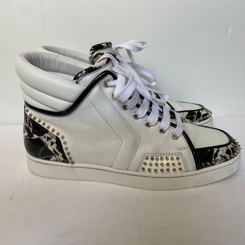 Christian Louboutin men's leather shoes used, sporty white, size 41