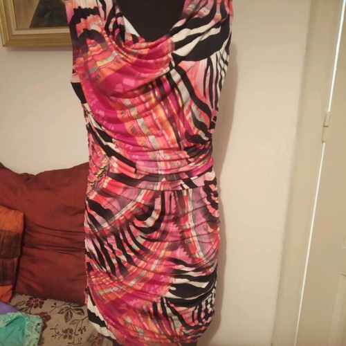 Draped dress used, size M, multicolored