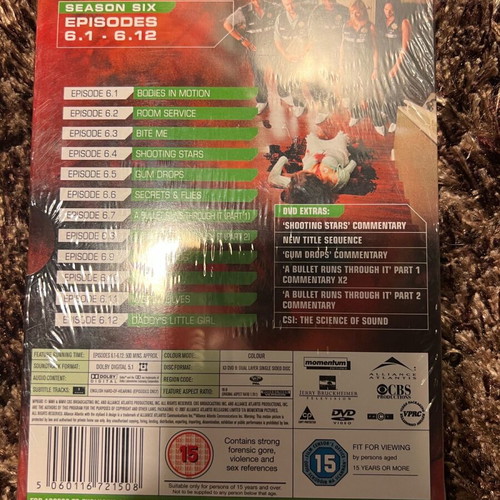 CSI Season 6 Part 1 Boxset DVD new