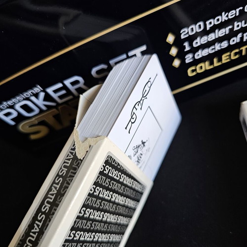 Poker Set Status used, collector's item with chips and cards
