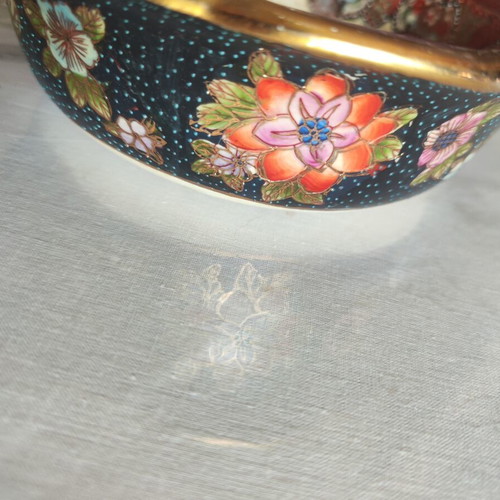 Vintage Satsuma hand-painted deep plate