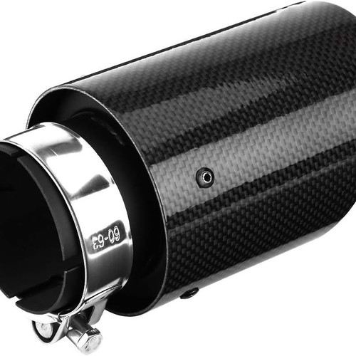 Exhaust Tips Carbon Stainless Steel Car Accessories 63mm In 89mm Out