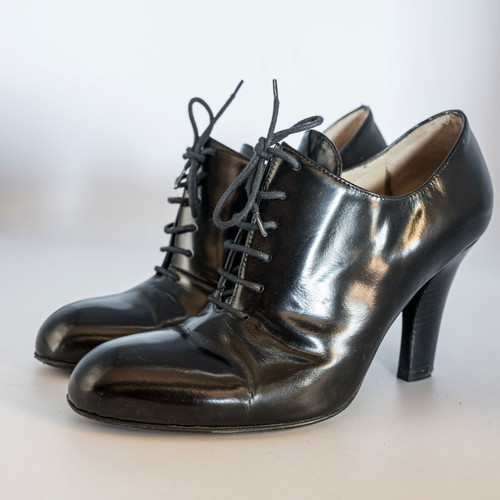Fratelli Rossetti shoes used, black patent leather, heels size 37