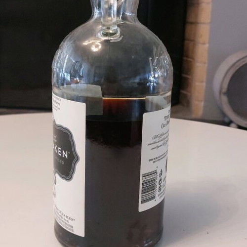 Kraken Black Spiced Rum 1L used, over 3/4 full