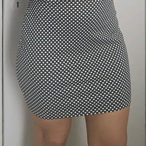 Mini skirt polka dot like new, size S 36 8, black and white
