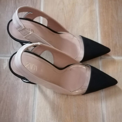 Zara sandals like new, size 37, black and beige