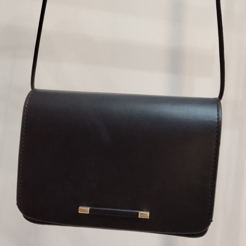 Zara black leather crossbody bag like new, minimal box style