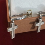 Asimohrysa Earrings 750 925 by Konstantino like new, gold post 3.5cm