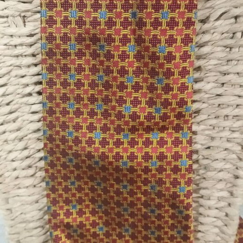 Frederick Theak silk tie like new, multicolored orange