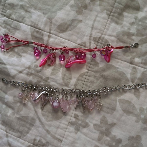 Y2K charms bracelets used, set of 2 pieces
