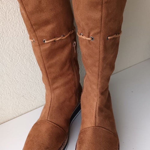 Suede women's boots camel color size 38