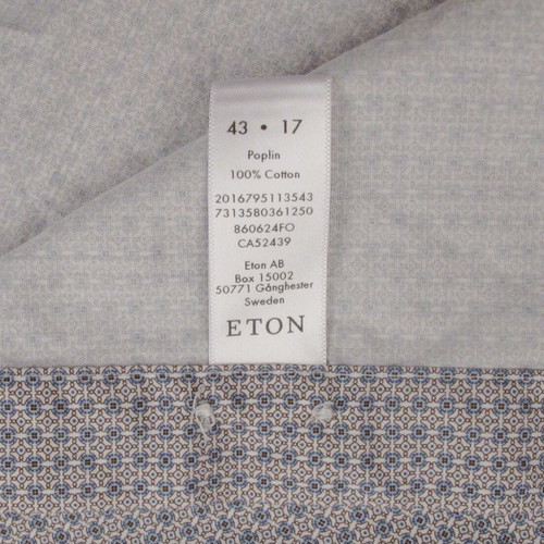 Eton men's shirt XL slim fit like new, multicolor gray cotton