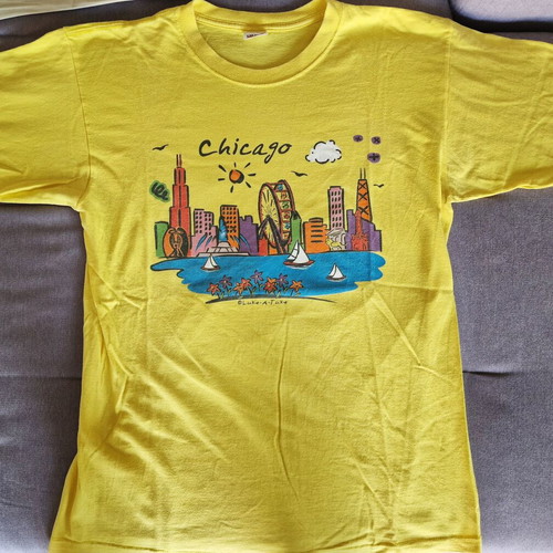 T-shirt Chicago used, yellow, size L