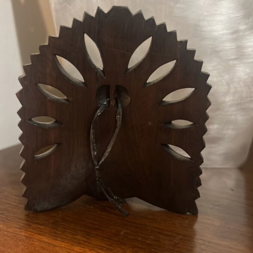 Wood Carving Face of Goddess from Thailand used, dark wood