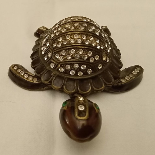 Bronze turtle used with rhinestones, decorative paperweight