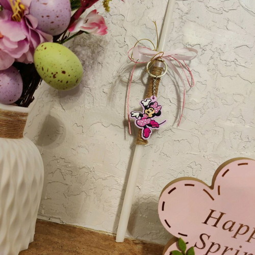 Minnie Mouse Candle 37cm new with keychain