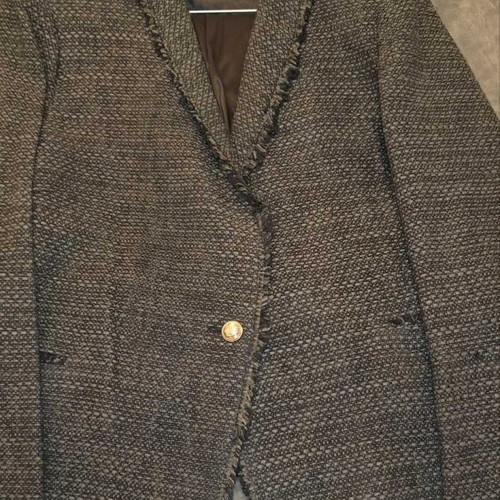 Zara jacket size XL with fringes like new, black and gray