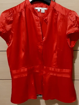 Zara silk top shirt large red like new