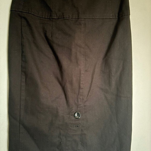 Midi denim skirt H&M used, black, slim straight fit