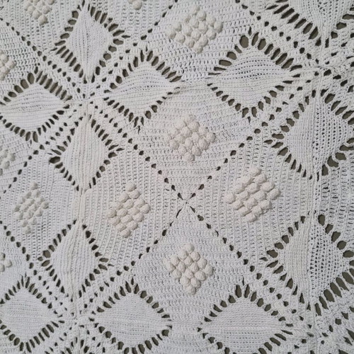 Handmade single knitted blanket used with embossed pattern