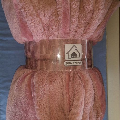 Blanket Sherpa double pink 200x220 cm new