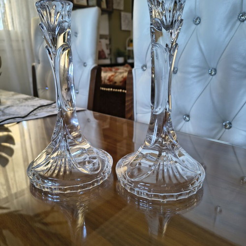 RCR crystal candle sticks set of 2, like new, 22 cm